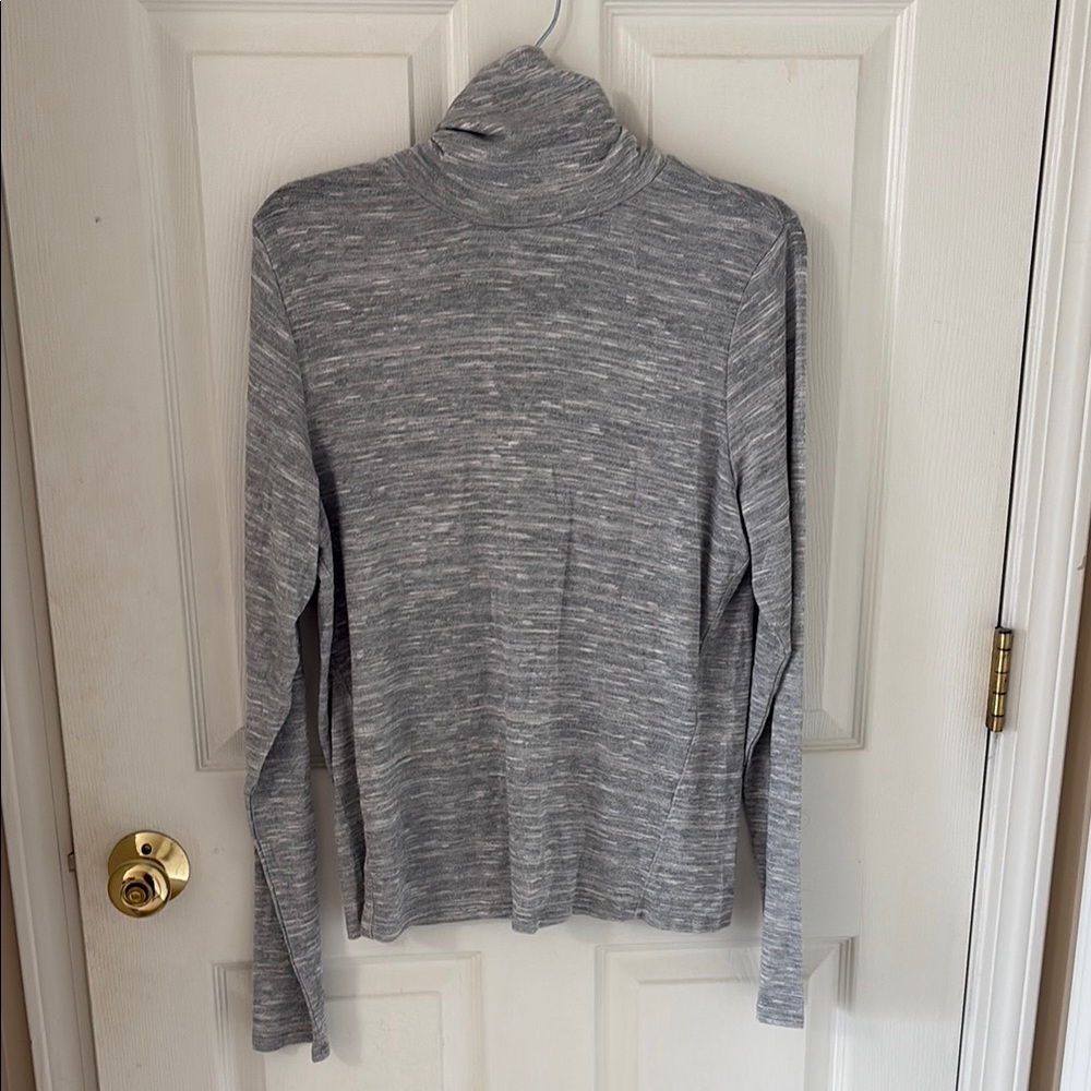 Glitter Grey Long Sleeve Turtleneck Top